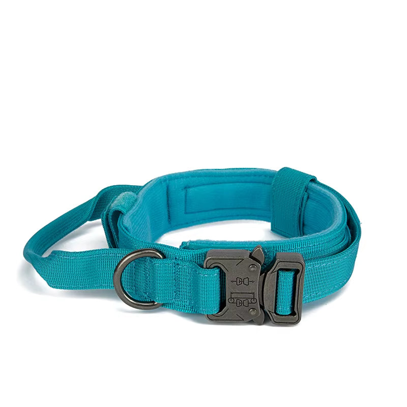 Customize Logo&Color Pet Products Metal Buckle Training Collar for Medium Large Dogs Tactical Dog Collar and Leash Set