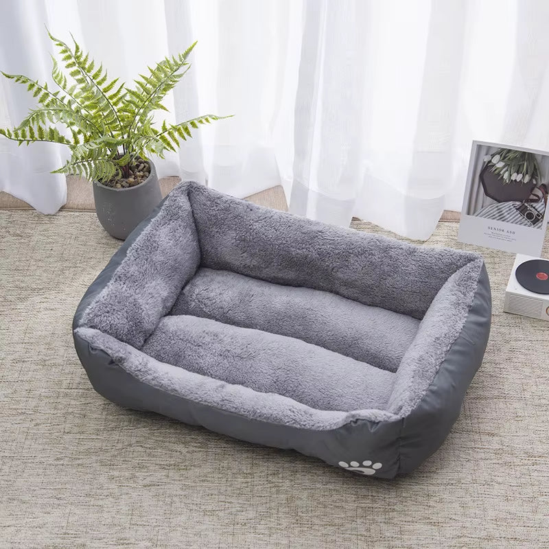 Warm XL Pet Bed Sofa for Dogs Cats Eco-Friendly Oxford Cloth Anti-Slip Short Plush PP Cotton Sponge Comfortable Arctic Fleece