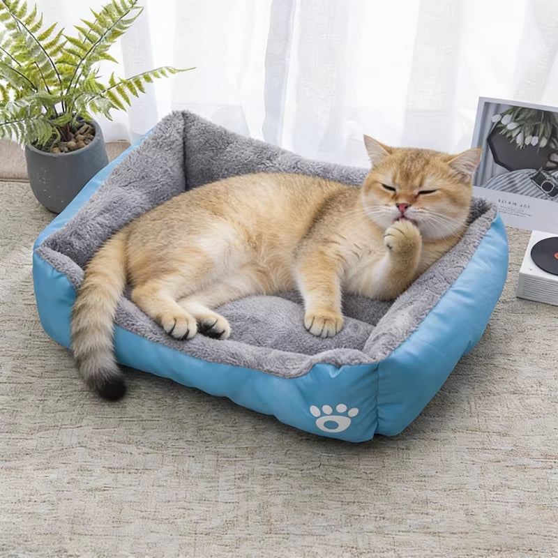 Warm XL Pet Bed Sofa for Dogs Cats Eco-Friendly Oxford Cloth Anti-Slip Short Plush PP Cotton Sponge Comfortable Arctic Fleece