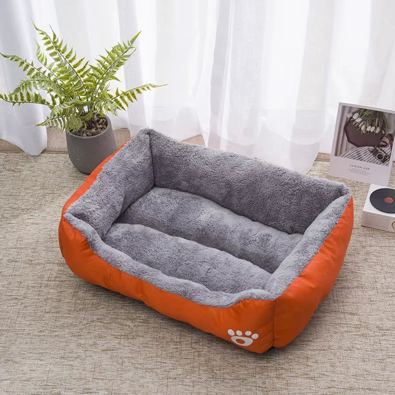 Warm XL Pet Bed Sofa for Dogs Cats Eco-Friendly Oxford Cloth Anti-Slip Short Plush PP Cotton Sponge Comfortable Arctic Fleece