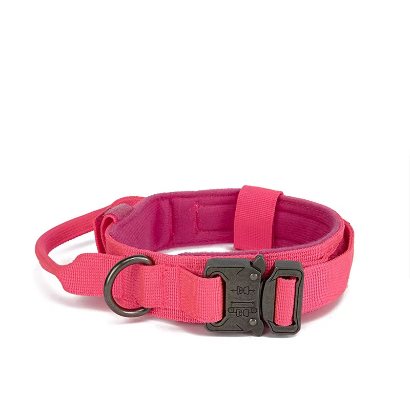 Customize Logo&Color Pet Products Metal Buckle Training Collar for Medium Large Dogs Tactical Dog Collar and Leash Set