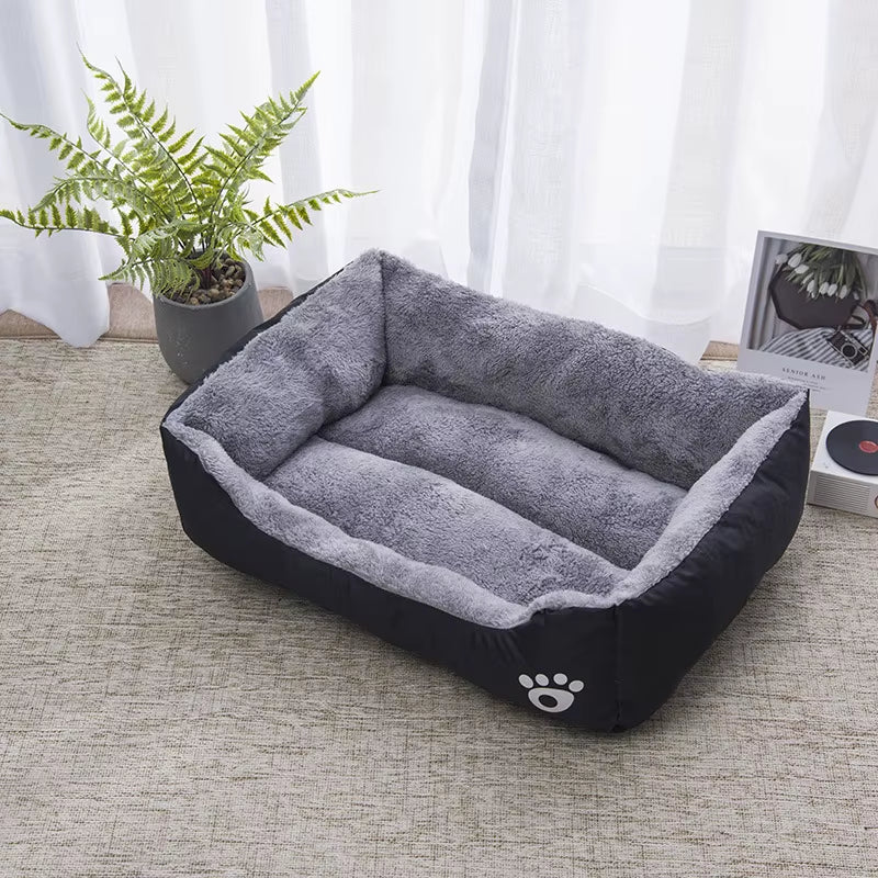 Warm XL Pet Bed Sofa for Dogs Cats Eco-Friendly Oxford Cloth Anti-Slip Short Plush PP Cotton Sponge Comfortable Arctic Fleece