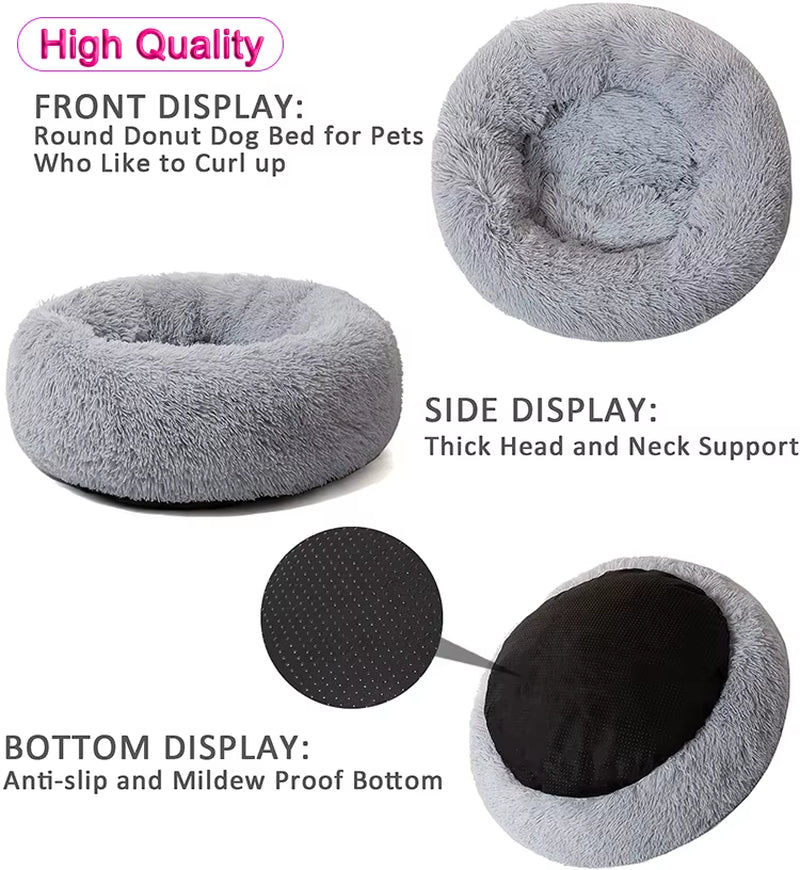 Small Medium Large Warm Faux Fur Donut Couch Accessory Pet Dog Bed Sofa Manufacturer'S Product with Carton Packing