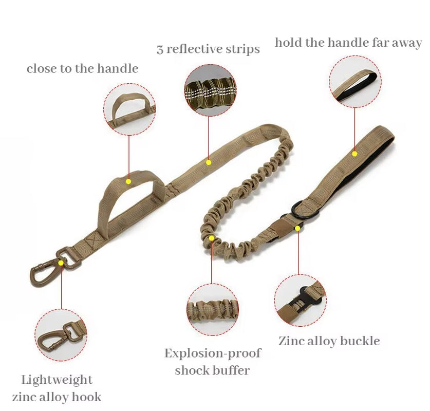 Customize Logo&Color Pet Products Metal Buckle Training Collar for Medium Large Dogs Tactical Dog Collar and Leash Set