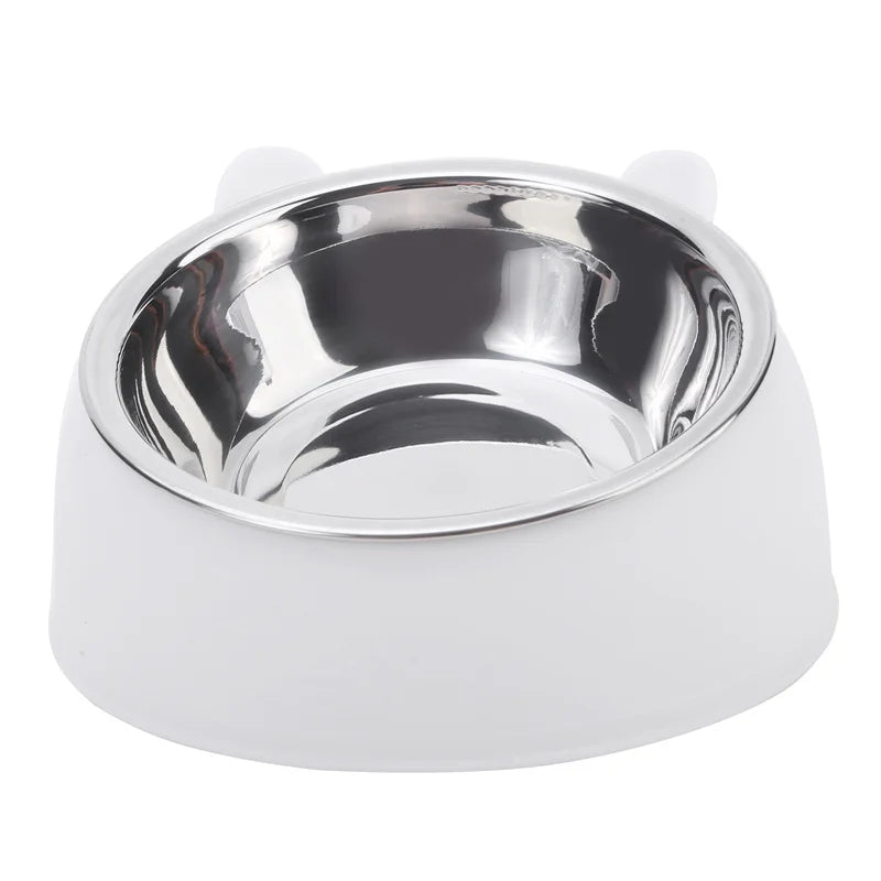 1/2/5Pcs Cat Bowl Creative Inclined Kitten Puppy Food Feeding Bowls Stainless Steel Cats Drinking Feeder Pet Dogs Cats Feeders