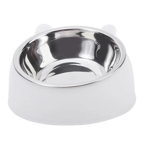 1/2/5Pcs Cat Bowl Creative Inclined Kitten Puppy Food Feeding Bowls Stainless Steel Cats Drinking Feeder Pet Dogs Cats Feeders