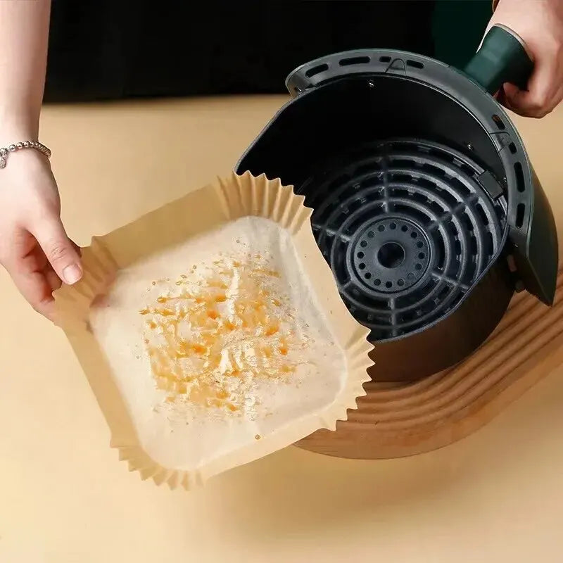 50Pcs Air Fryer Disposable Paper Non-Stick Airfryer Baking Papers round Air-Fryer Paper Liners Paper Kitchen Accessories