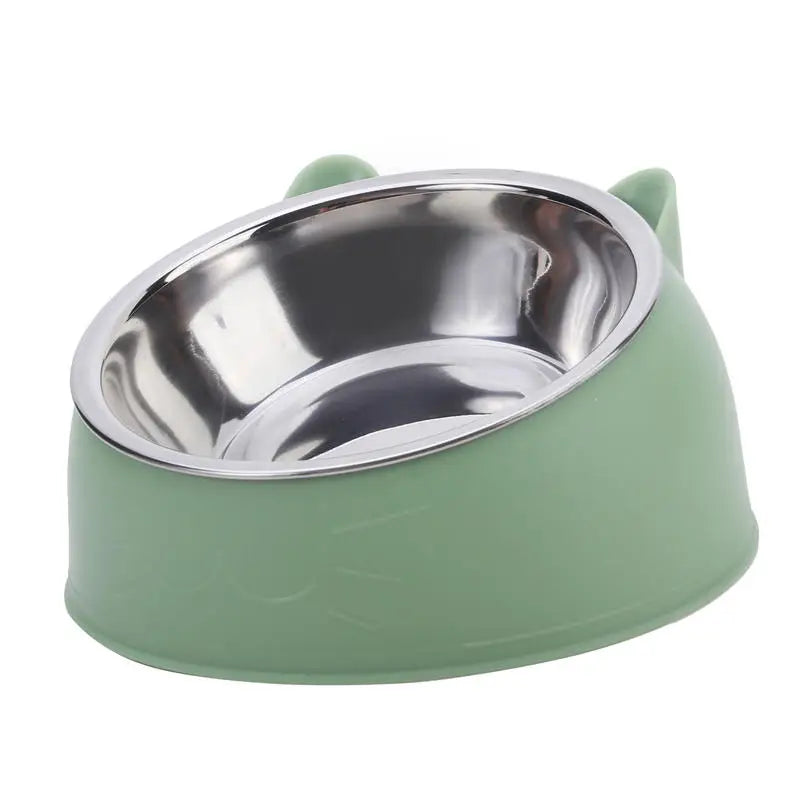 1/2/5Pcs Cat Bowl Creative Inclined Kitten Puppy Food Feeding Bowls Stainless Steel Cats Drinking Feeder Pet Dogs Cats Feeders