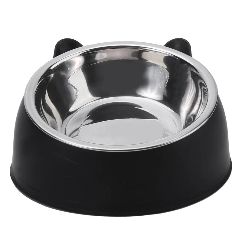 1/2/5Pcs Cat Bowl Creative Inclined Kitten Puppy Food Feeding Bowls Stainless Steel Cats Drinking Feeder Pet Dogs Cats Feeders