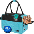 Dog Purse Carrier for Small Dogs Cats, TSA Airline Approved Soft-Sided Pet Carrier with Pockets, Ventilated Travel Tote Bag with Bed & Shoulder Strap, Puppy Kitten, Max 12 Lbs, Turquoise