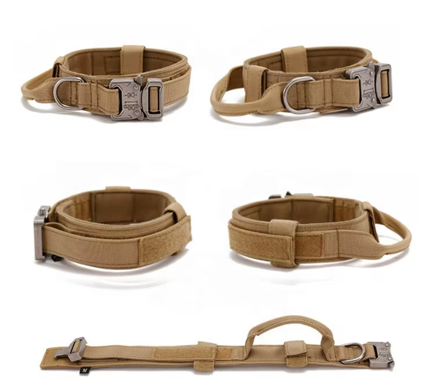 Customize Logo&Color Pet Products Metal Buckle Training Collar for Medium Large Dogs Tactical Dog Collar and Leash Set