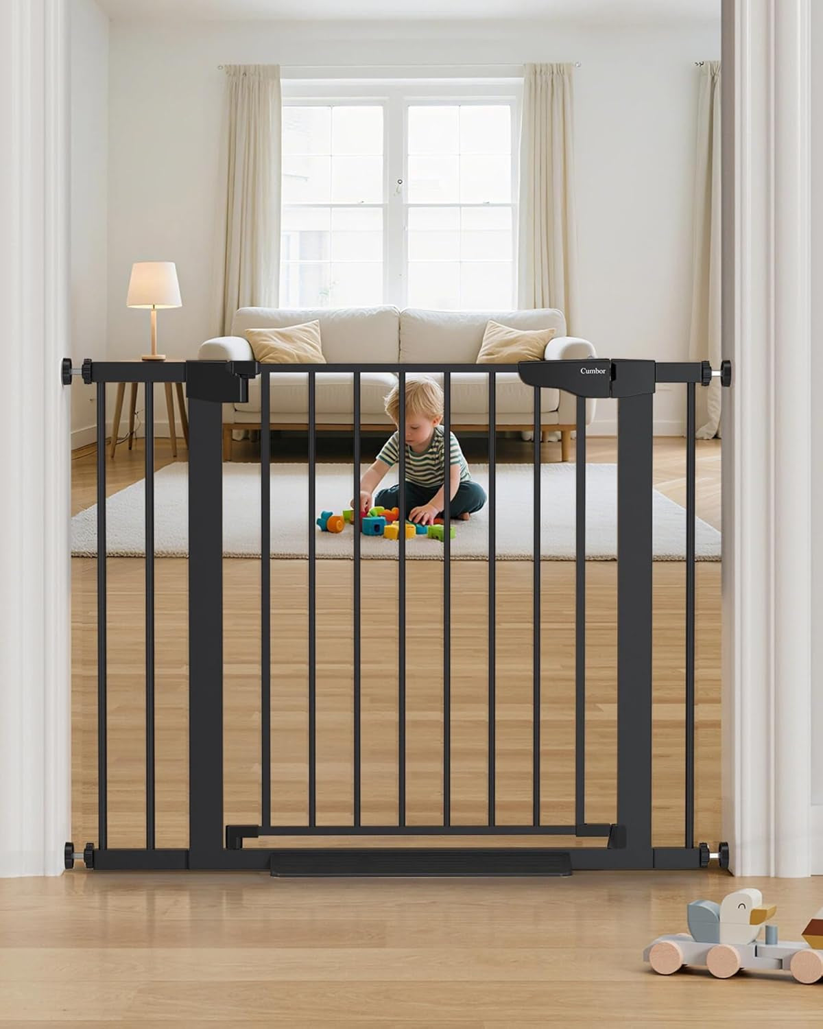 29.7-40.6" Baby Gate for Stairs, Mom'S Choice Awards Winner-Dog Gate for Doorways, Pressure Mounted Auto-Close Pet Gates for Dogs Indoor, Safety Child Gate with Easy Walk Thru Door, Black