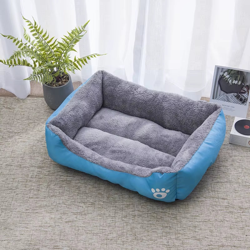 Warm XL Pet Bed Sofa for Dogs Cats Eco-Friendly Oxford Cloth Anti-Slip Short Plush PP Cotton Sponge Comfortable Arctic Fleece