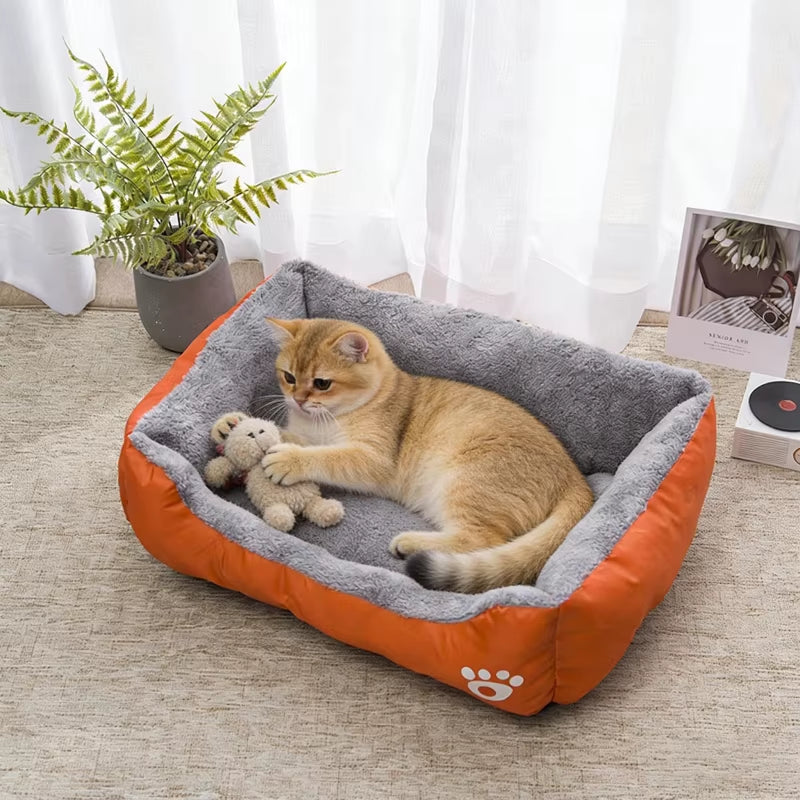 Warm XL Pet Bed Sofa for Dogs Cats Eco-Friendly Oxford Cloth Anti-Slip Short Plush PP Cotton Sponge Comfortable Arctic Fleece