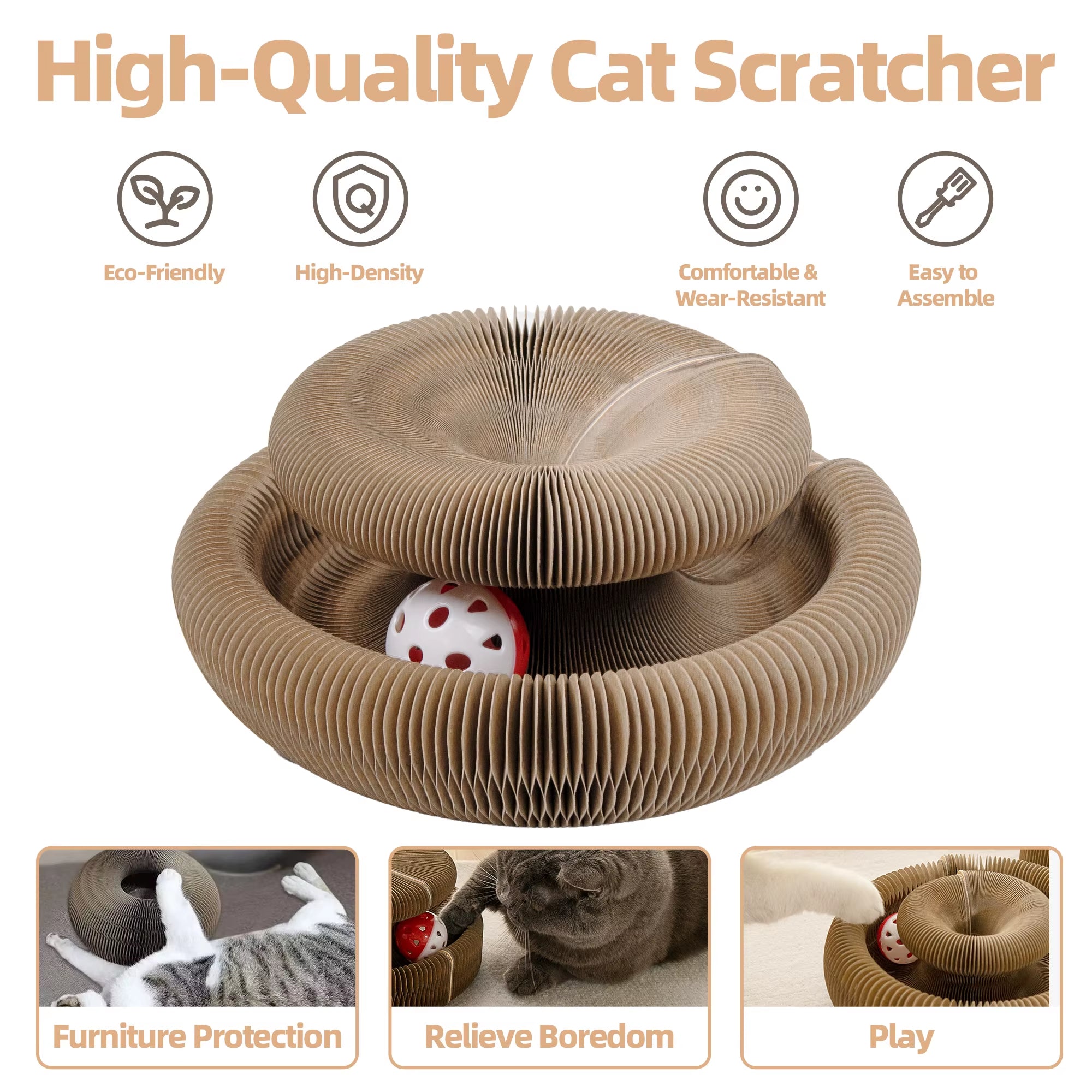 Magic Organ Cat Scratcher Board Cat Ball Adventure the Ultimate Interactive Mental Physical Exercise for Indoor Cats Toy